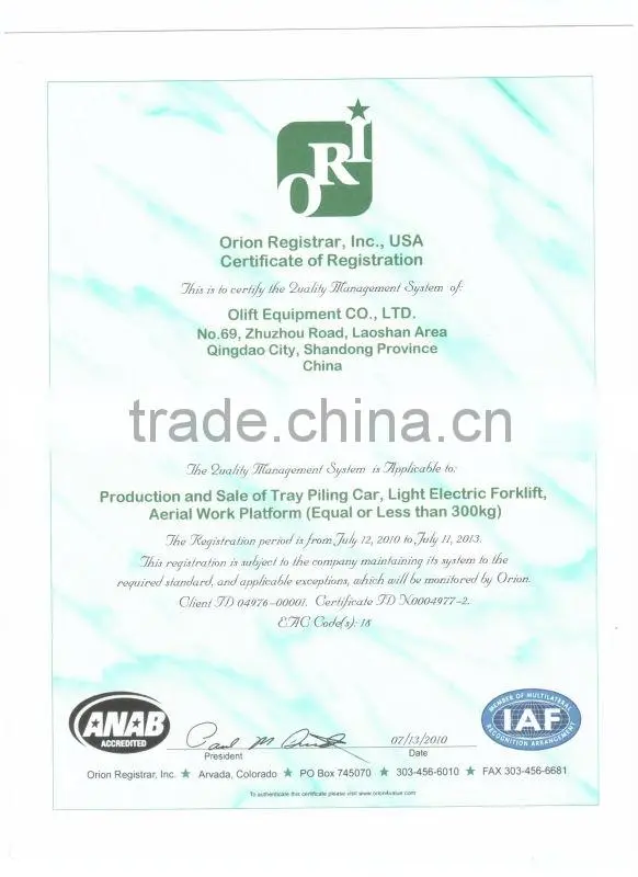 1000kgs pallet machine TN series