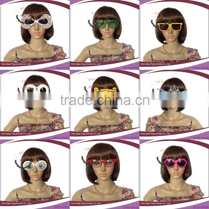 funcy blue gliter hero party cheap colored glasses