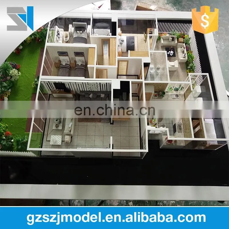 Architecture 3d rendering & visualization model for interior house plan layout