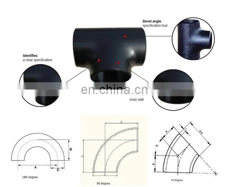 business industrial 8 inch butt welded carbon steel 90deg pipe fittings