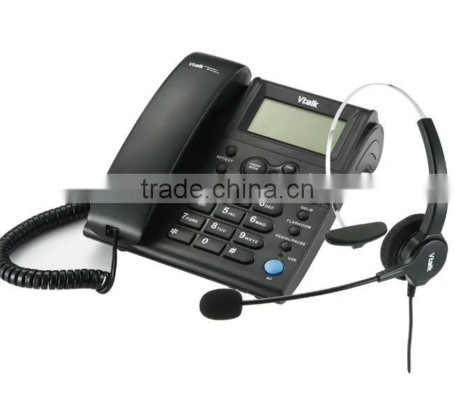 Call center headsets and phones with caller ID
