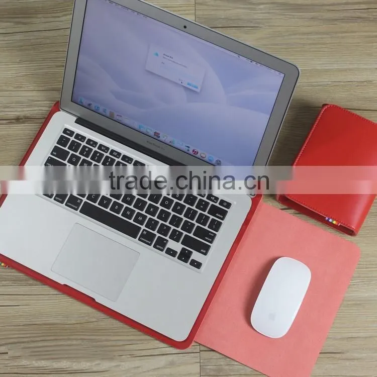 High Quality Microfiber Leather Multifunction PC Bags Laptop Holder Bag for Macbook with Mouse Mat and Purse