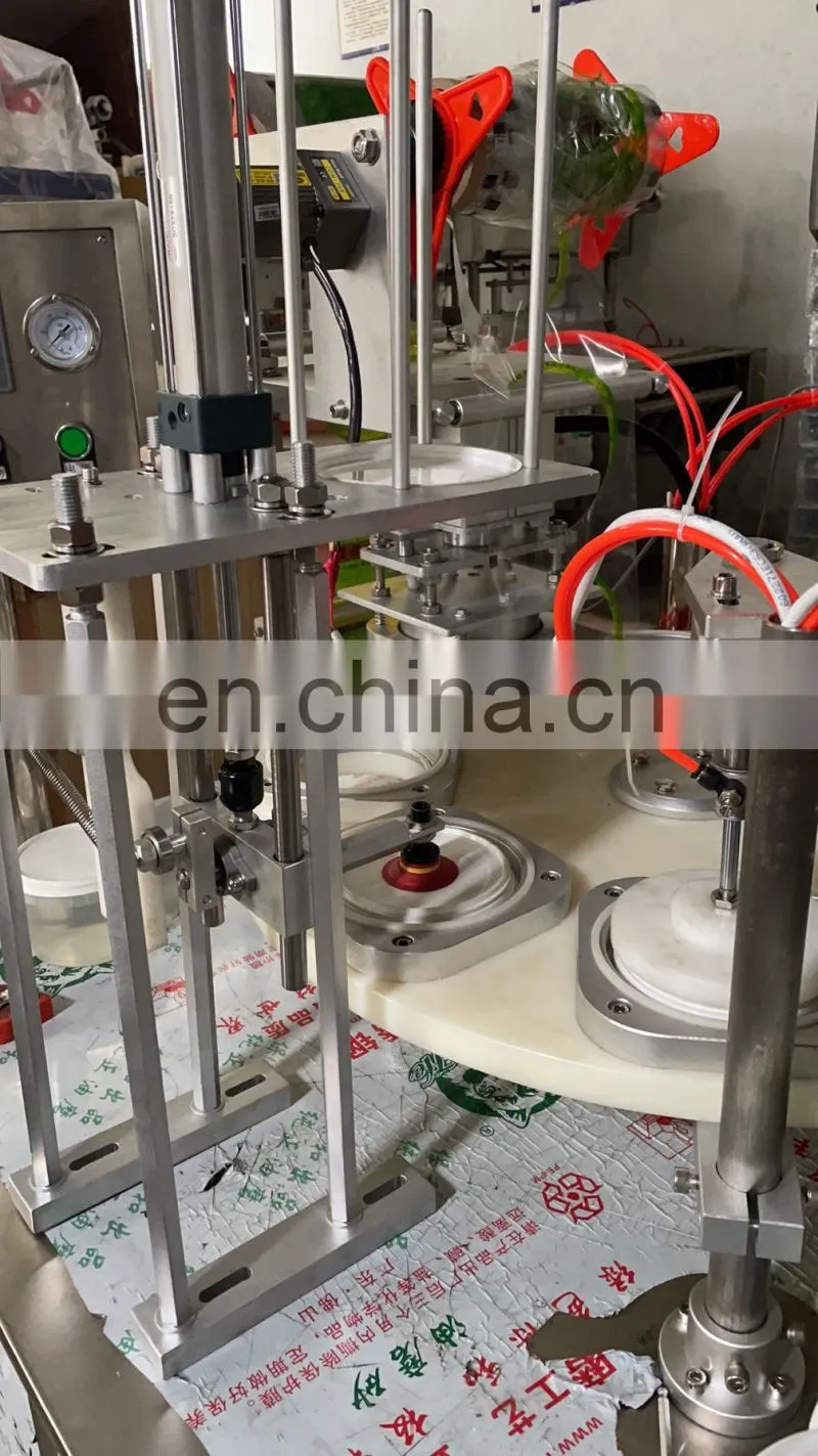 900 Rotary Cup Bottle Plastic bucket Paste Liquid Filling Sealing Capping Machine