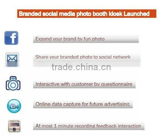 Touch Screen Portable Advertising Photo Kiosk Booth In Wedding, Party, Events Rental Service