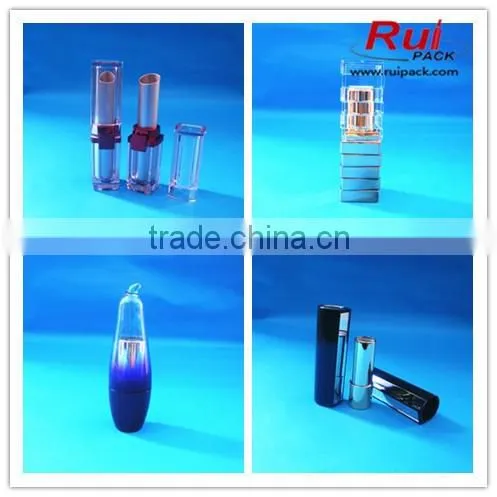 Finger shap lipstick case with aluminum gold inner, black lipstick tube/container in unique shape