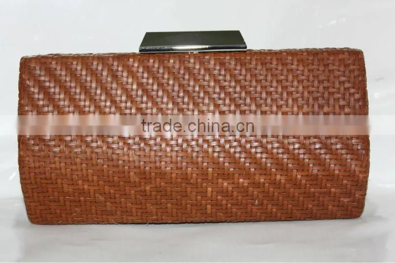 2014 New arrival fashion weave lady handbag clutch bag crystal bag