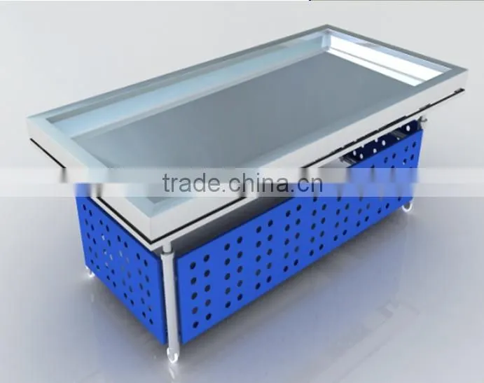 APEX custom make stainless steel ice fish display table