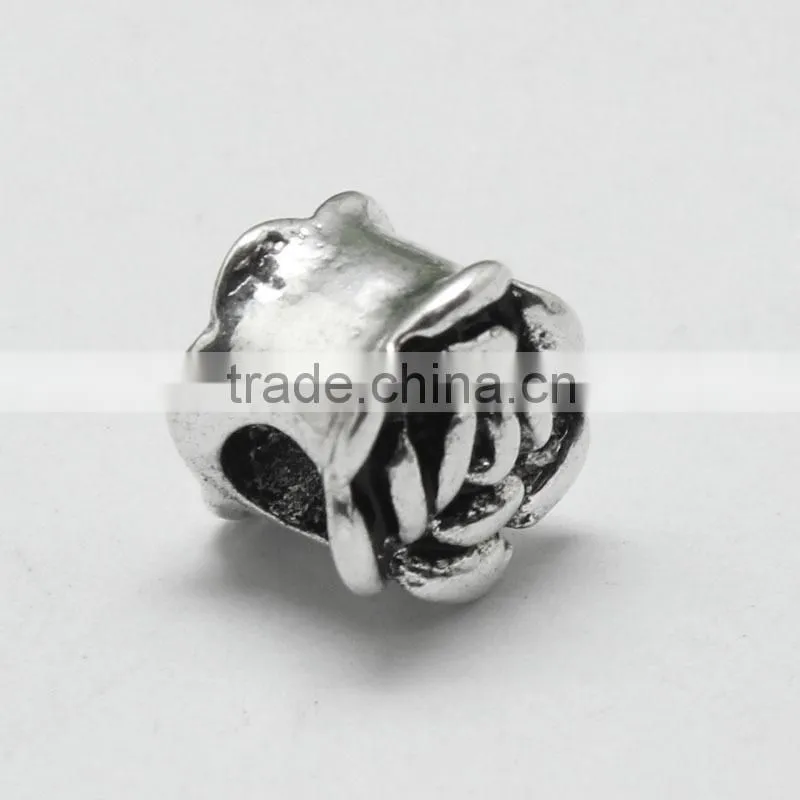 Pdora Jewelry Accessories, Rose Shape DIY Zinc Alloy Hanging and Slider Beads