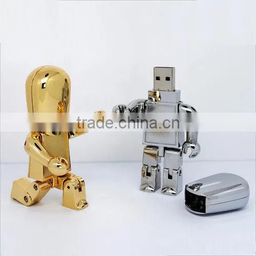 2016 high speed good quality promotional gift metal robot USB Flash drive 8GB