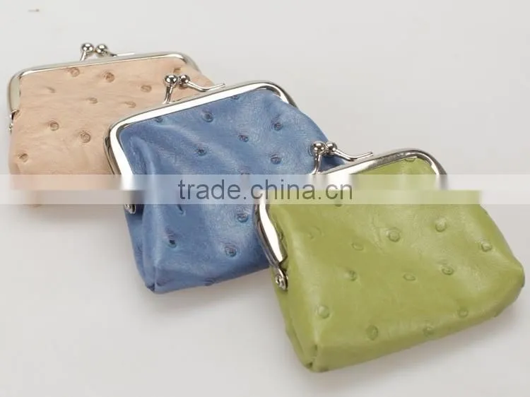 American Style Ostrich Pattern Small Fashion Leather Coin Purse
