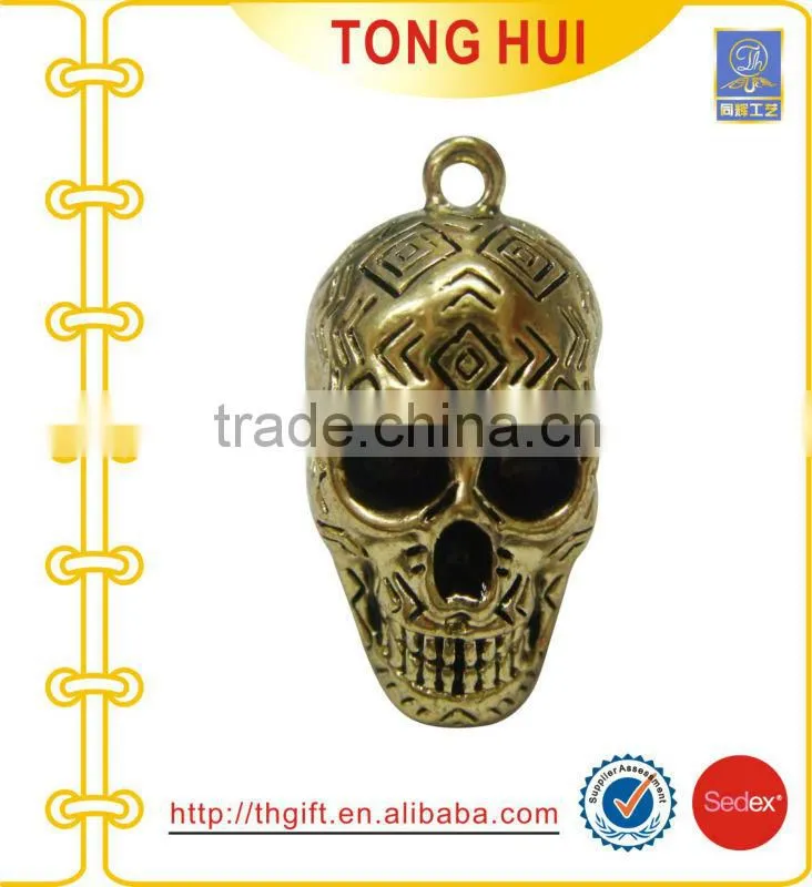 Skull head shape metal mobile phone strap