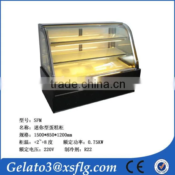 Slide glass door display cabinet for cake