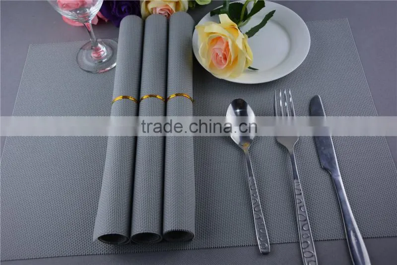 PVC Plastic Table mat dinner placemat light grey placemat pure color 45*30cm