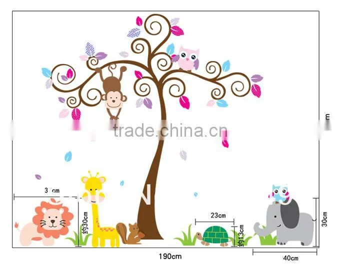 ALFOREVER PVC owl animals wall decals,owl wall sticker