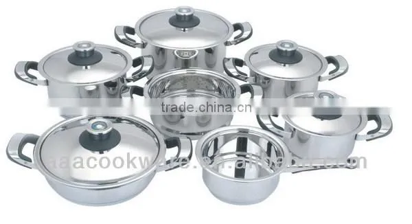 12pcs Stainless Steel induction Cookware+steamer set