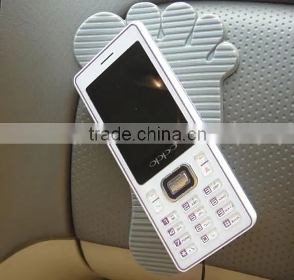 foot shape mobile phone anti slip pad,pu gel sticky pad