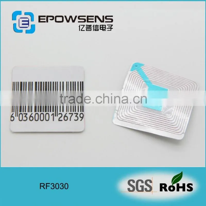 EAS anti-theft security soft RF 8.2MHZ adhesive mini label 30*30mm