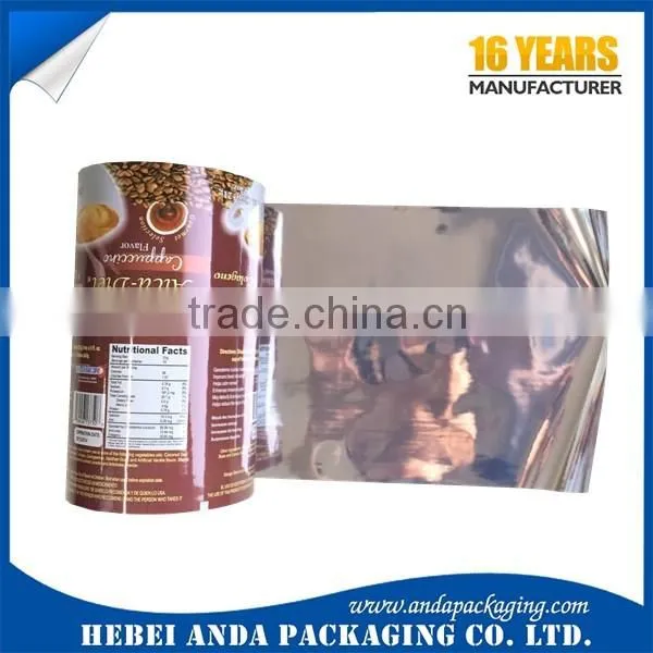 custom Gravure printing Coffee Sachet Packaging Film/plastic milk tea wrapper/ instant coffee plastic packaging