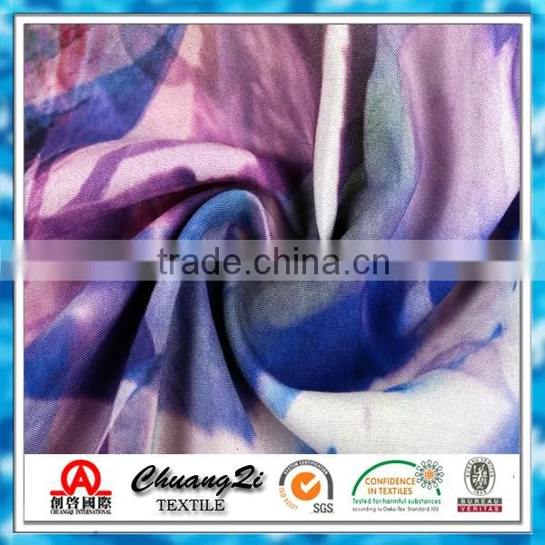 Fashion dress fabric rayon poplin big flower print fabric