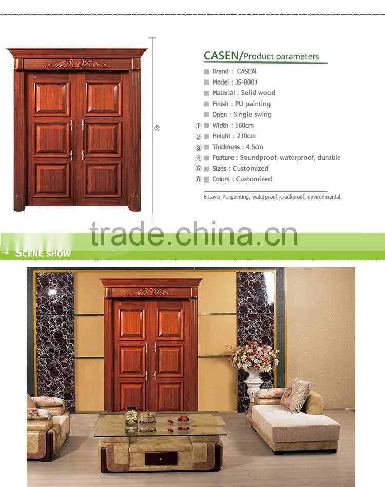 Double door Teak wooden main door design
