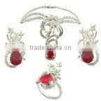 Bridal fashion jewelry set pearl setting jewellery designs