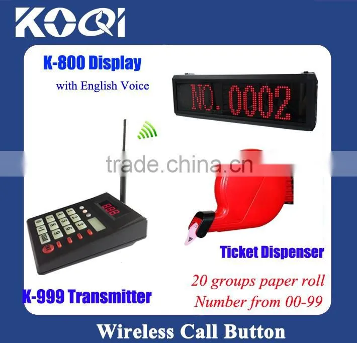 Queue Management System K-T Ticket Dispenser W Ticket Roll Paper