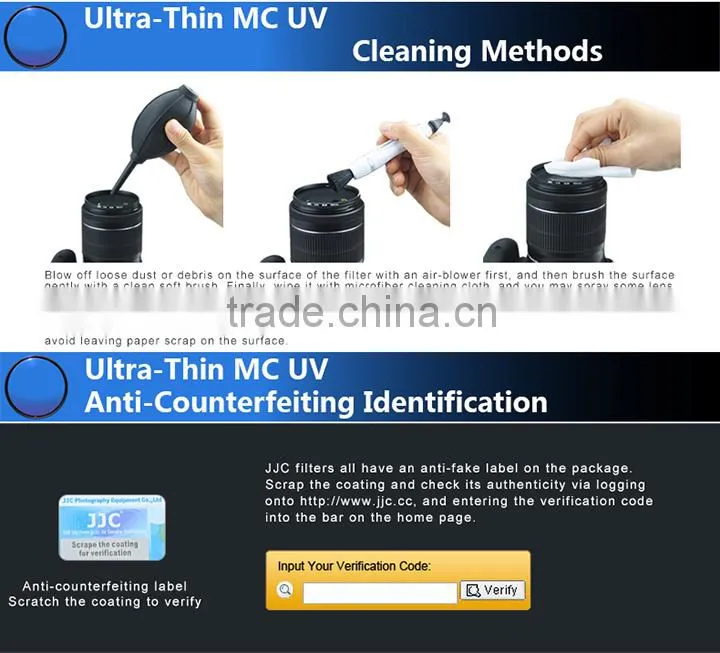 JJC Ultra-thin UV Filter For Camera 40.5mm UV Filter F-MCUV405 For NIKON