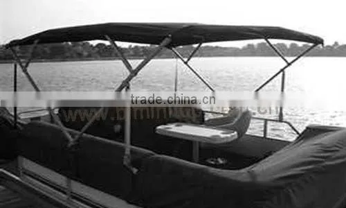 Solution dyed 4bow boat bimini top with rear support poles