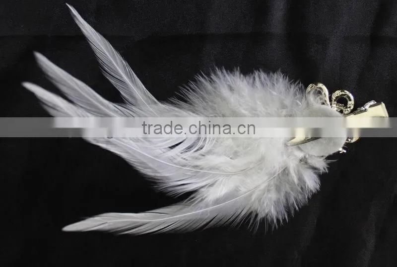 2014 wedding accessory/hair fascinator for wedding/wedding feather hair clip