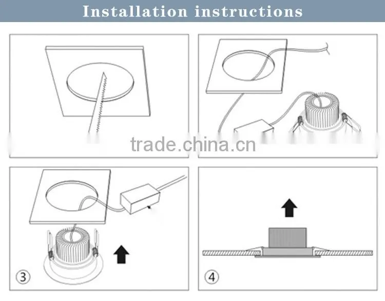 SMD 2835 Downlight 3W 6W 12W 18W 24W Diffuse Reflection LED Retrofit Recessed Ceiling Panel Light