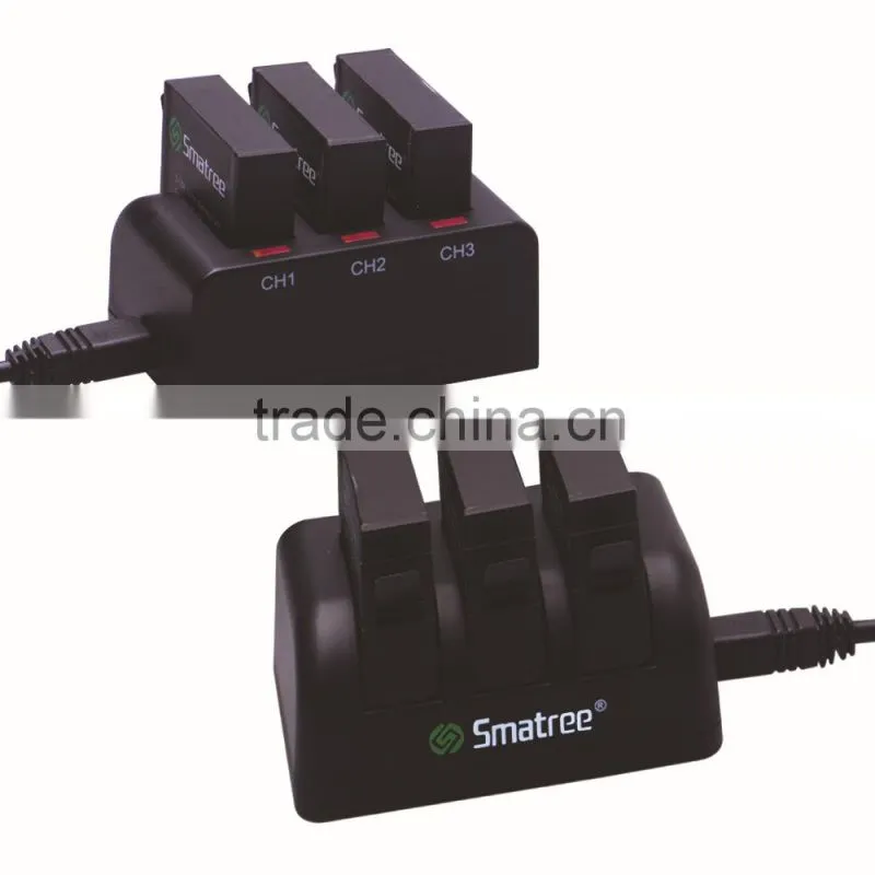 Smatree 3-channel charger & Smatree camera battery for go pro 4 camera battery