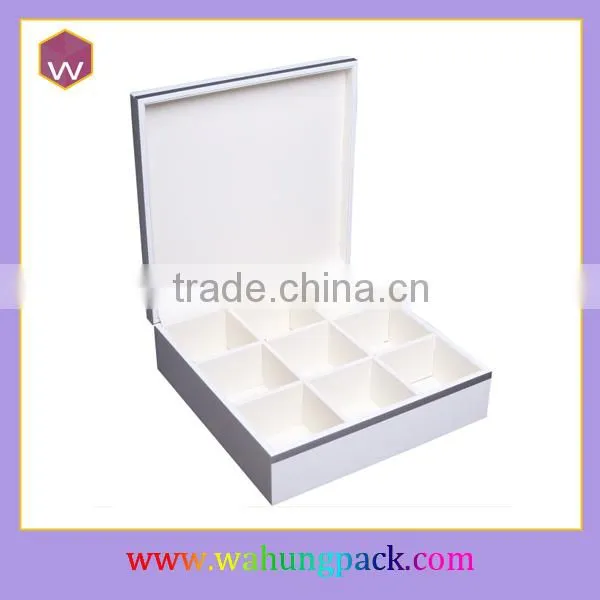 handmade white lacquer wooden gift box for tea bags