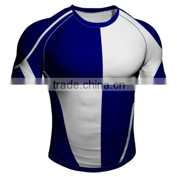 Custom sublimated rugby jersey stripe design polyester spandex fabric