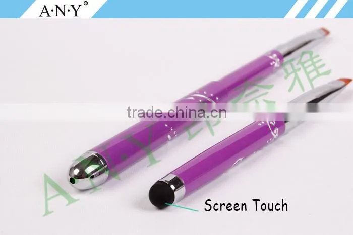 ANY 2016 Hot sale Mental Handle Import High Quality Angled Hair Nail Art Brush Gel Pure Color