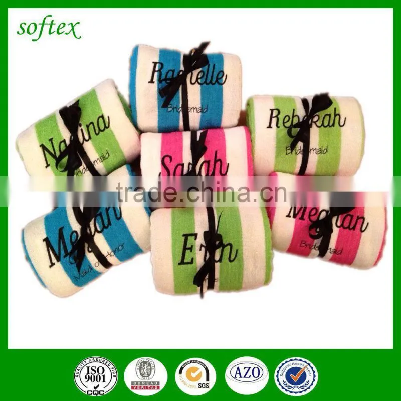 china factory wholesale lot of promo embroidered beach towels for adults