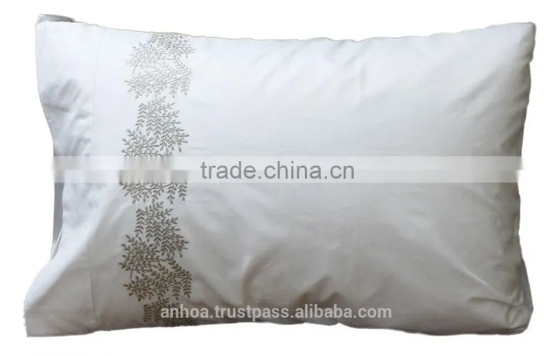 100% cotton hand embroidery flower pattern pillow cases