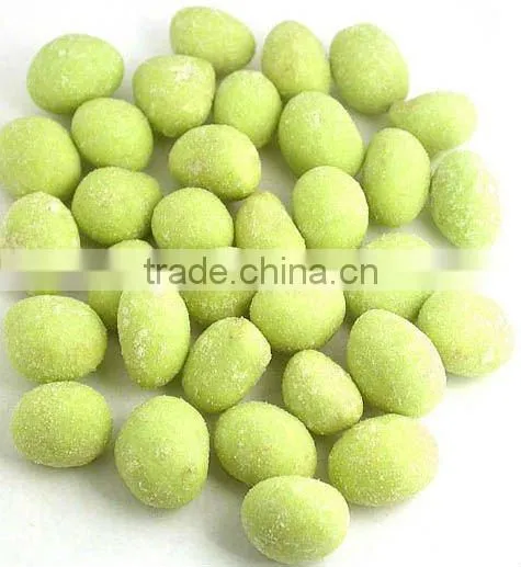 Wasabi flavor coated peanuts