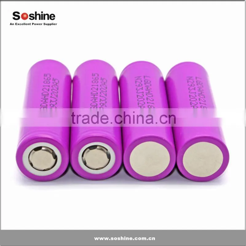perfect power battery, 2000mah LG HD2 icr18650 18650 25A discharge battery, best for electronic cigarettes
