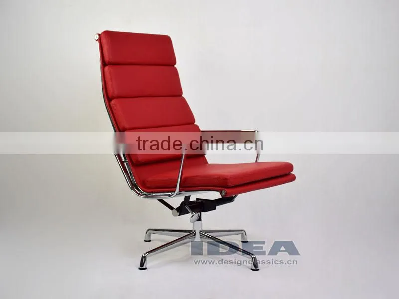 Replica Charles Management Soft Pad Lounge Chair - Red Genuine Leather