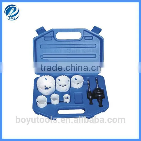 9pcs carbon steel hole saw set for wood cutting