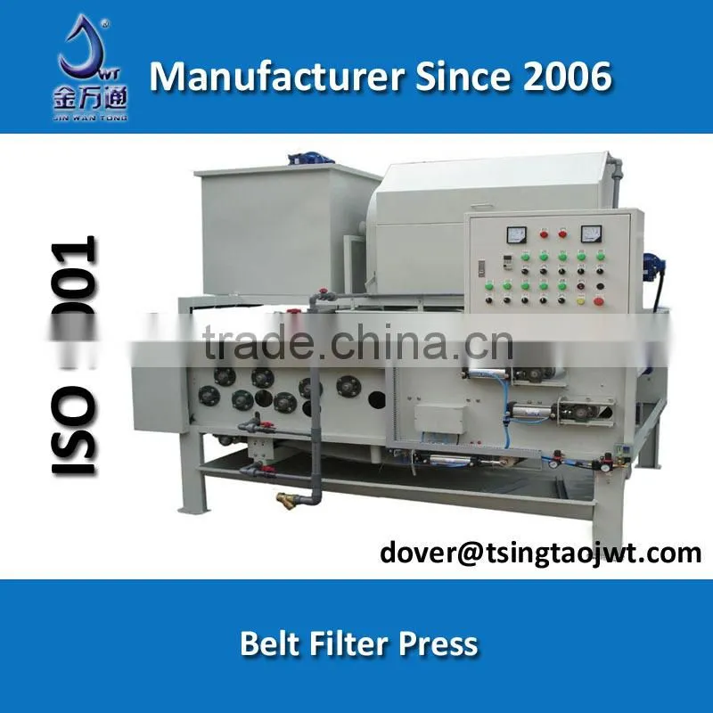 Belt filter press for sludge dewatering