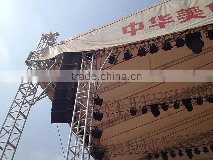 6 pillars outdoor concert stage roof truss design with sound line array system