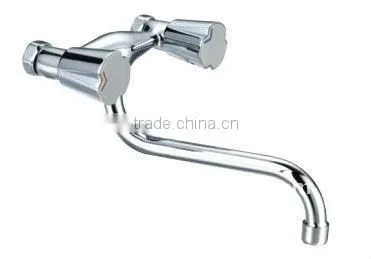 double handle mural kitchen mixer