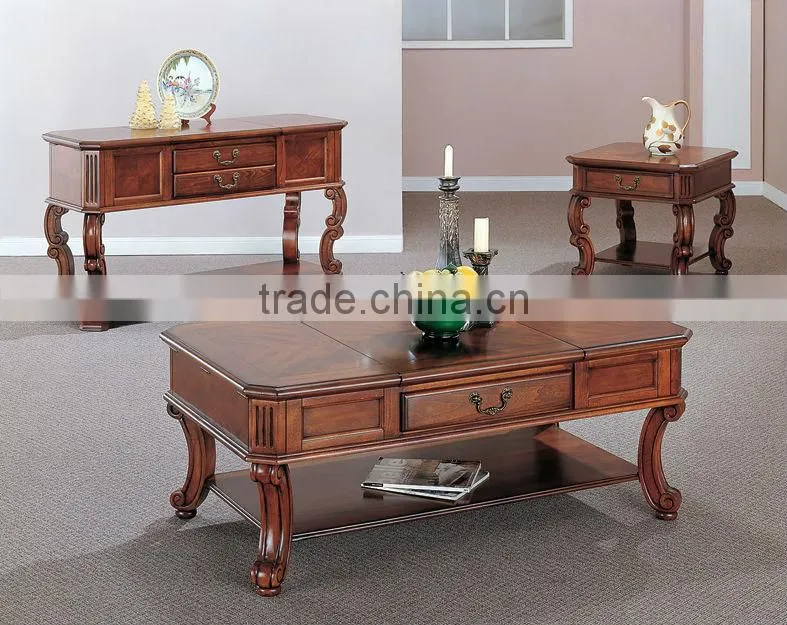 CF30048 High grade Carved Wood Coffee End Sofa Table & Luxury Wood Furniture & Akzonobel Paint Furnitu