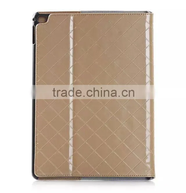 lattice leather stand case for ipad air 2, with sleep and wake function case for ipad 6