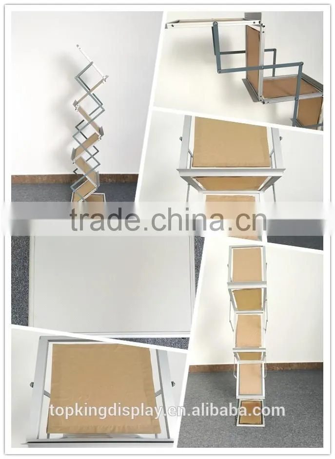 High Quality Exquisite Standard Convenient Aluminum Catalogue Shelf Model FT with Acrylic or Wooden Tray