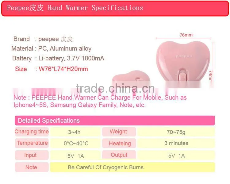 Heart Shape Hand Warmer Battery Powered Heater Mini Microwave Oven