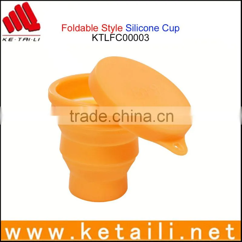 Shenzhen promotional travel gifts silicone rubber folding cup collapsible cups