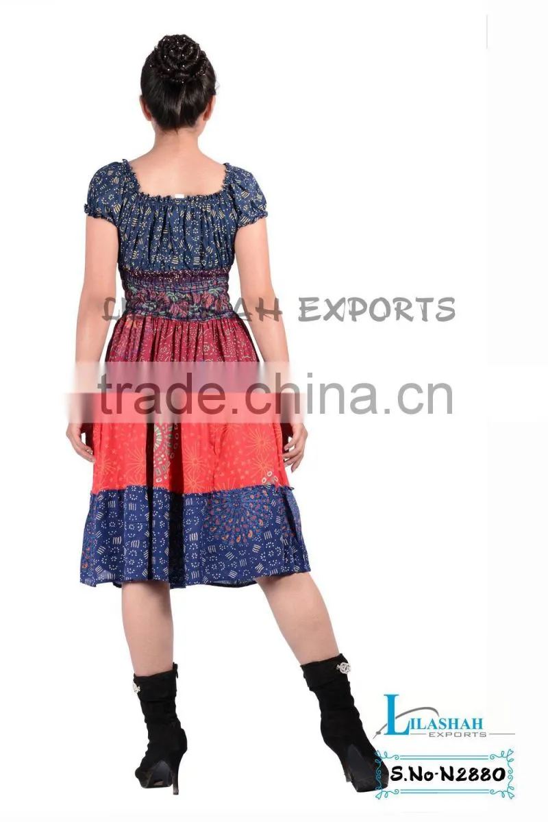 Rayon Mandala short Dress maxi tube dress fashion summer dress