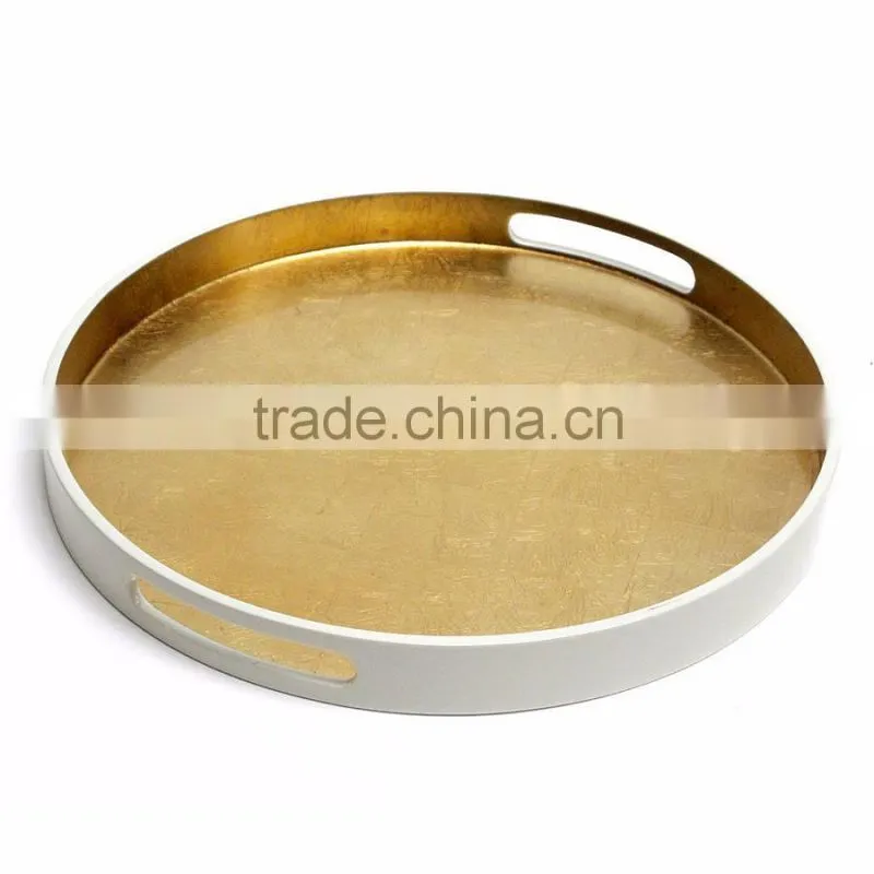 High quality rectangular silver lacquer serving wood tray